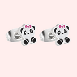 Panda Bow Stud Hypoallergenic Earrings