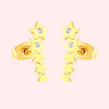CZ Star Ear Climber Hypoallergenic Earrings