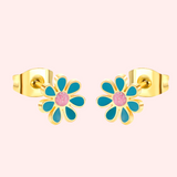 Colourful Flower Hypoallergenic Earrings