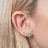 Colourful Flower Hypoallergenic Flat Back Stud Earring