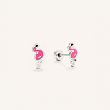 Paradise Flamingo Flat Back Earrings