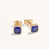 Cushion Birthstone Stud Earrings