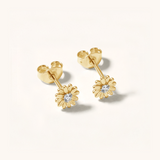 Dainty Daisy Cubic Zirconia Stud Earrings