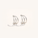 Trio Hoop Stud Earrings