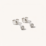 Rope Trim Cubic Zirconia Stud Earrings