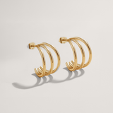 Trio Hoop Stud Earrings