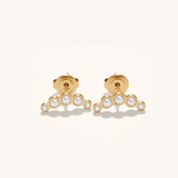Curved Pearl Ear Climber Earrings