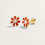 Colourful Flower Hypoallergenic Flat Back Stud Earring
