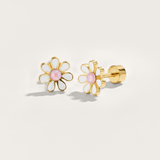 Colourful Flower Hypoallergenic Flat Back Stud Earrings