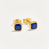 Cushion Birthstone Stud Earrings