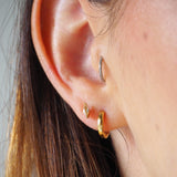 Hammered Hypoallergenic Huggie