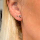 Tourmaline Bezel Set Hypoallergenic Stud Earrings - October