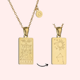 Libra Zodiac Tarot Card Necklace