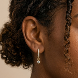 Pavé Crystal Drop Hoop Earrings