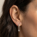 Pavé Crystal Drop Hoop Earrings