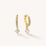 Pavé Crystal Drop Hoop Earrings