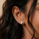 Pear Solitaire Flat Back Earrings