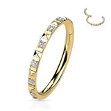 Stainless Steel Hinged Pyramid Cut Segment Ring