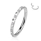 Stainless Steel Hinged Pyramid Cut Segment Ring