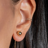 Single Titanium Hypoallergenic Segment Hoop w/ Double Lined CZ