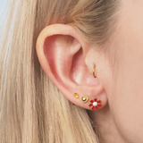 Colourful Flower Hypoallergenic Flat Back Stud Earring