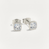 Cushion Birthstone Stud Earrings