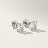 Love Heart Cubic Zirconia Flat Back Earrings