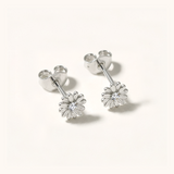 Dainty Daisy Cubic Zirconia Stud Earrings