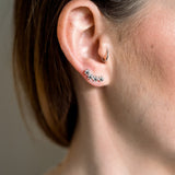 Flower Ear Climber Hypoallergenic Earrings