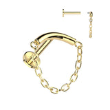 Titanium Internally Threaded Chain Linked Curved Top Labret