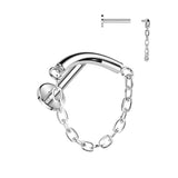 Titanium Internally Threaded Chain Linked Curved Top Labret