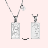 Virgo Zodiac Tarot Card Necklace