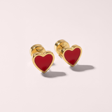 Kids Love Heart Flat Back Earrings