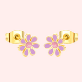 Colourful Flower Hypoallergenic Earrings