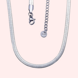 Silver Flat Snake Chain Necklace | Standard 45cm