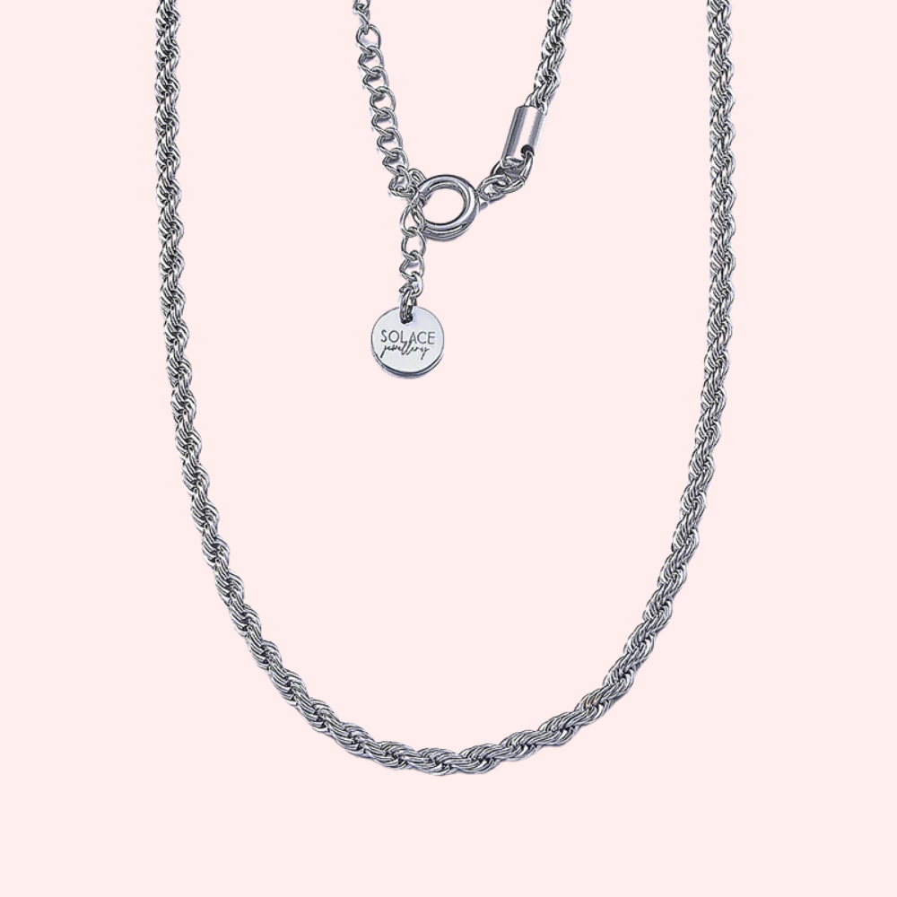 Hypoallergenic top silver chain