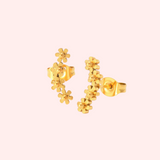 Flower Ear Climber Hypoallergenic Earrings