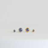Tanzanite Bezel Set Hypoallergenic Stud Earrings - December