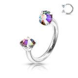 Single Prong Set Round CZ Circular Horseshoe