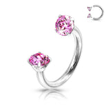 Single Prong Set Round CZ Circular Horseshoe
