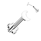 Single Titanium Crescent Moon Cartilage Hypoallergenic Stud