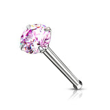 Prong Set Round CZ Hypoallergenic Nose Bone Stud