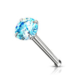 Prong Set Round CZ Hypoallergenic Nose Bone Stud