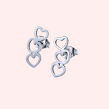 Open Heart Ear Climber Hypoallergenic Earrings