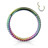 Single Braided Hinged Segment Hypoallergenic Hoop