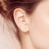 Single Hinged Segment Titanium Hoop With CZ Flower
