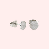 Sandblasted Round Hypoallergenic Earrings