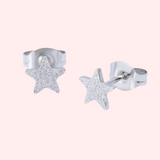 Sandblasted Star Hypoallergenic Earrings