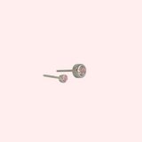 Tourmaline Bezel Set Hypoallergenic Stud Earrings - October