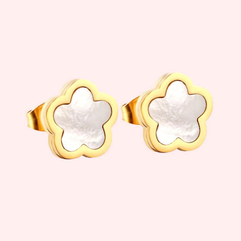 Flower Shimmer Hypoallergenic Stud Earrings